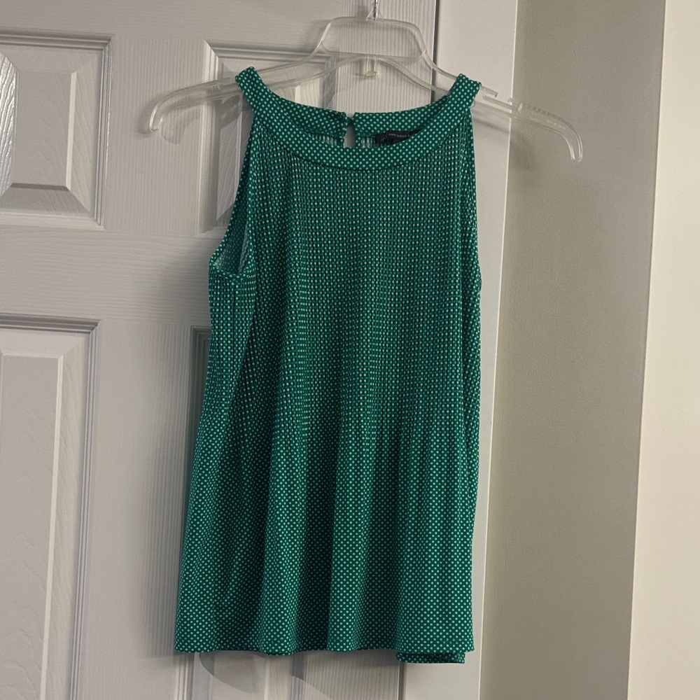 Adrianna Papell Teal Sleeveless Blouse